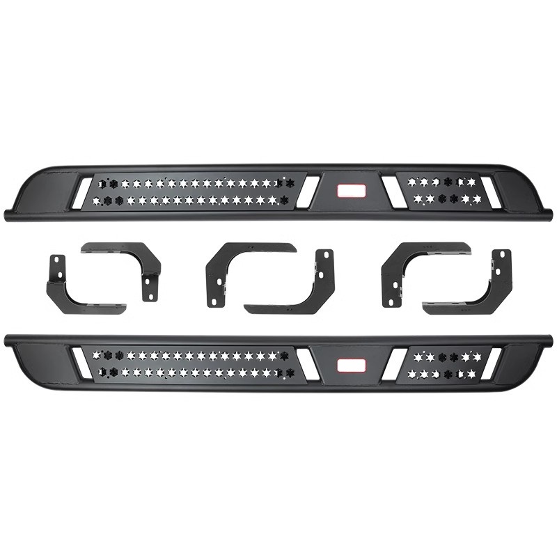 Mitsubishi Pajero Pedal Side Bar Alloy Steel Material Black Spray Coating Off road Vehicle Damping